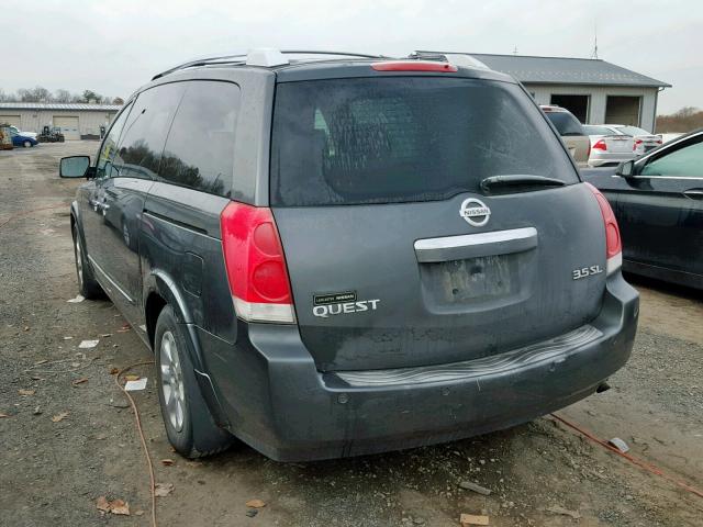 5N1BV28U68N104922 - 2008 NISSAN QUEST S GRAY photo 3