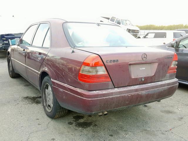 WDBHA28EXVF498190 - 1997 MERCEDES-BENZ C 280 BURGUNDY photo 3