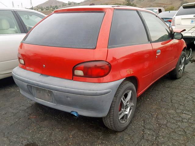 2C1MR2263T6758623 - 1996 GEO METRO BASE RED photo 4