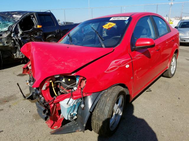 KL1TG56607B074641 - 2007 CHEVROLET AVEO LT RED photo 2