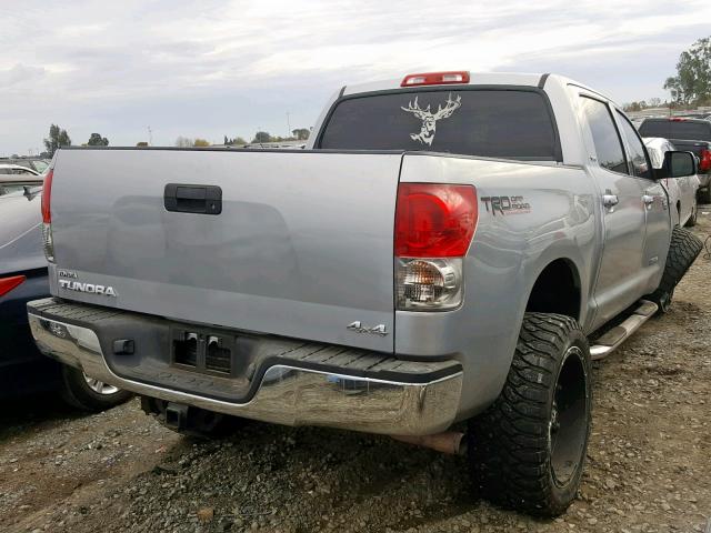 5TFDV54188X081352 - 2008 TOYOTA TUNDRA CRE SILVER photo 4