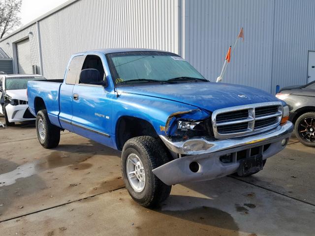 1B7GG22N8YS525158 - 2000 DODGE DAKOTA BLUE photo 1