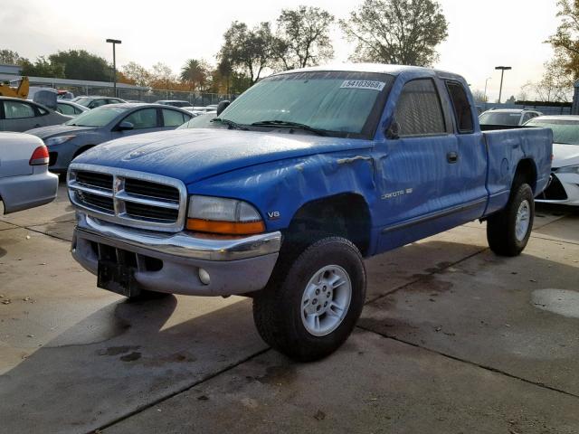 1B7GG22N8YS525158 - 2000 DODGE DAKOTA BLUE photo 2