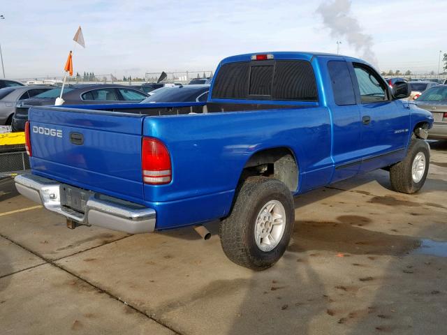 1B7GG22N8YS525158 - 2000 DODGE DAKOTA BLUE photo 4