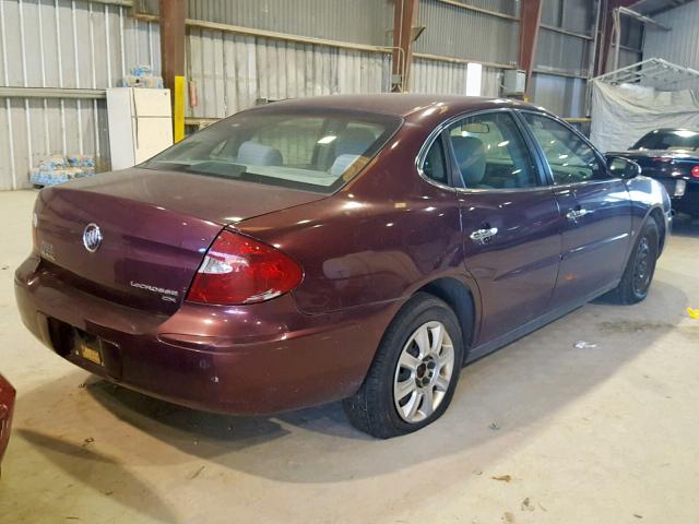 2G4WC552X71122786 - 2007 BUICK LACROSSE C BURGUNDY photo 4