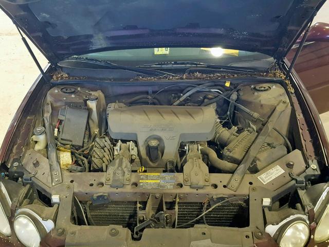 2G4WC552X71122786 - 2007 BUICK LACROSSE C BURGUNDY photo 7