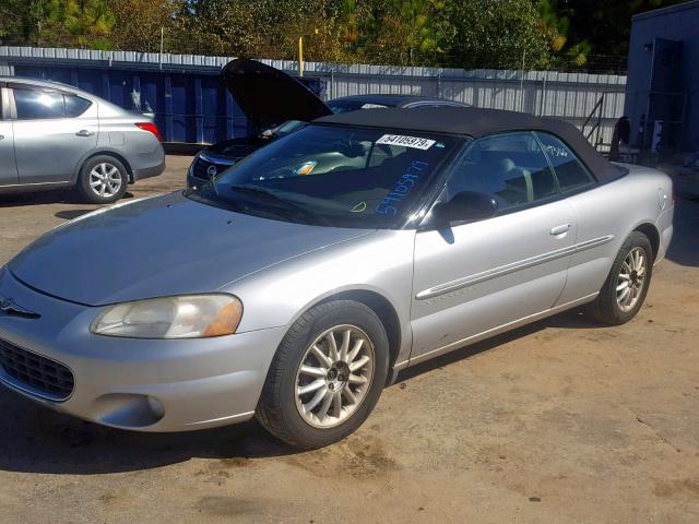 1C3EL55U11N556767 - 2001 CHRYSLER SEBRING LX SILVER photo 2