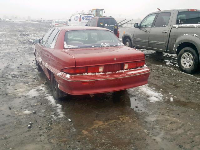 1G4NJ54N3PC302117 - 1993 BUICK SKYLARK LI BURGUNDY photo 3