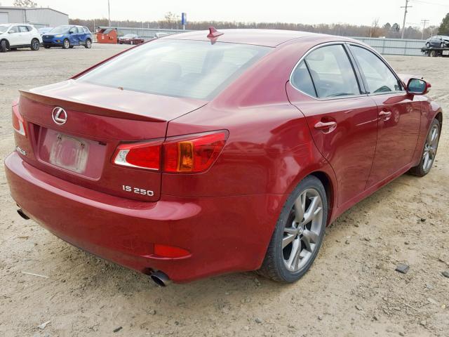 JTHBF5C25A5109073 - 2010 LEXUS IS 250 RED photo 4