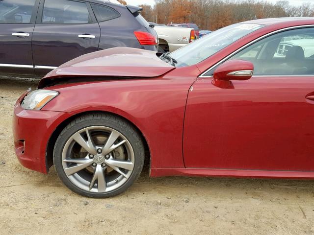 JTHBF5C25A5109073 - 2010 LEXUS IS 250 RED photo 9