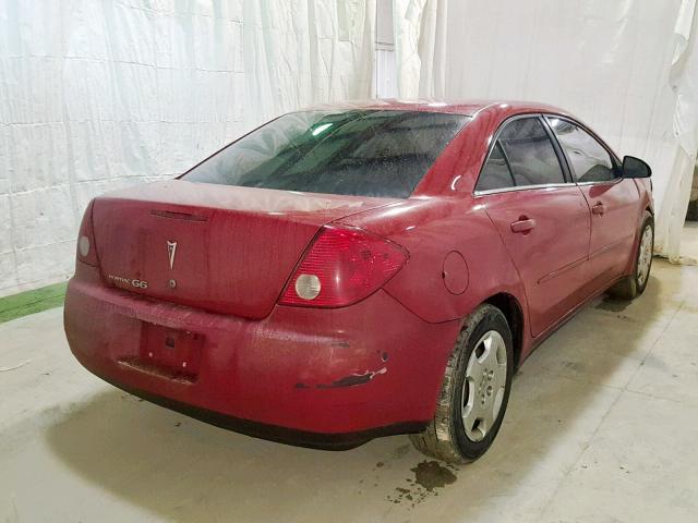 1G2ZF58BX74239703 - 2007 PONTIAC G6 VALUE L RED photo 4