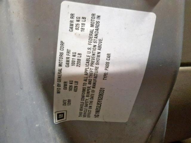 1G1NE52J5Y6206331 - 2000 CHEVROLET MALIBU LS 银色 照片 10