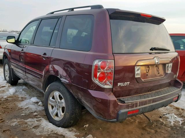 5FNYF282X8B002810 - 2008 HONDA PILOT VP MAROON photo 3