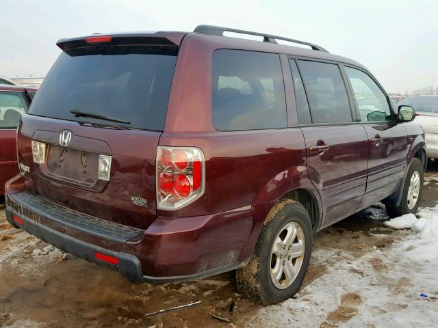 5FNYF282X8B002810 - 2008 HONDA PILOT VP MAROON photo 4