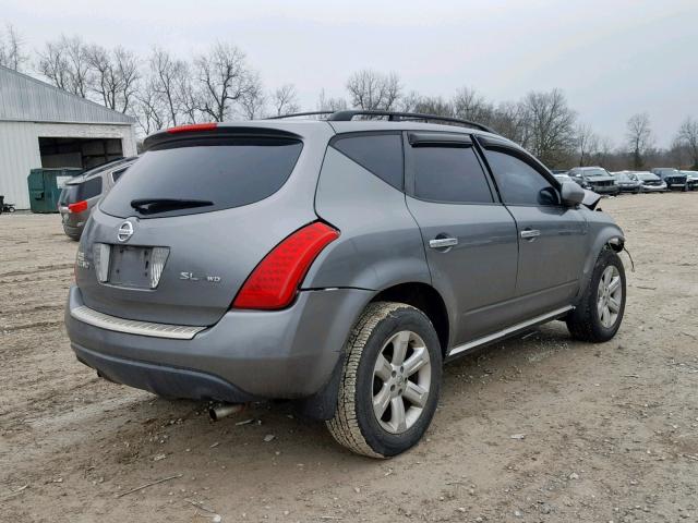 JN8AZ08W46W547091 - 2006 NISSAN MURANO SL GRAY photo 4