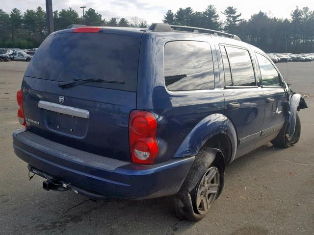 1D4HB48N54F102954 - 2004 DODGE DURANGO SL BLUE photo 4