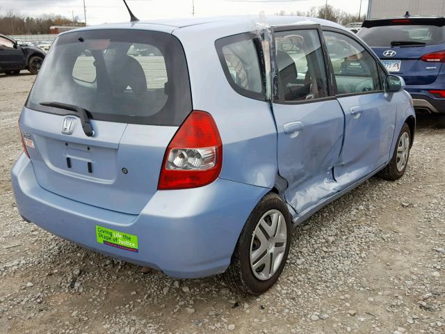 JHMGD38498S071255 - 2008 HONDA FIT BLUE photo 4