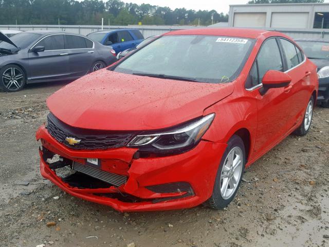 1G1BE5SM5H7228157 - 2017 CHEVROLET CRUZE LT RED photo 2