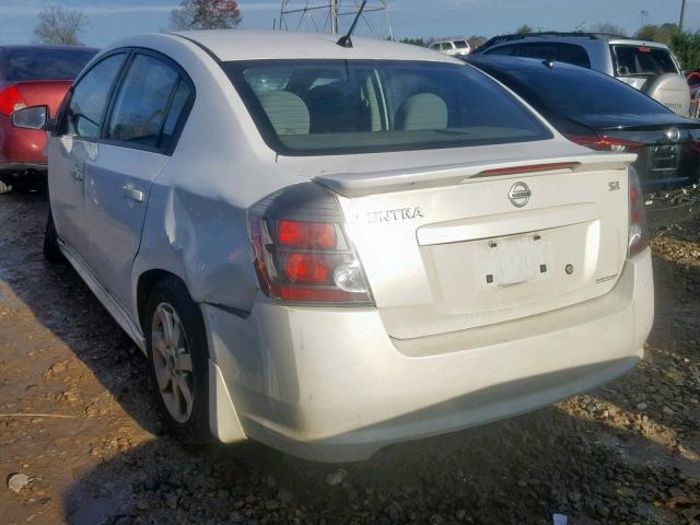 3N1AB6AP5BL648603 - 2011 NISSAN SENTRA 2.0 WHITE photo 3