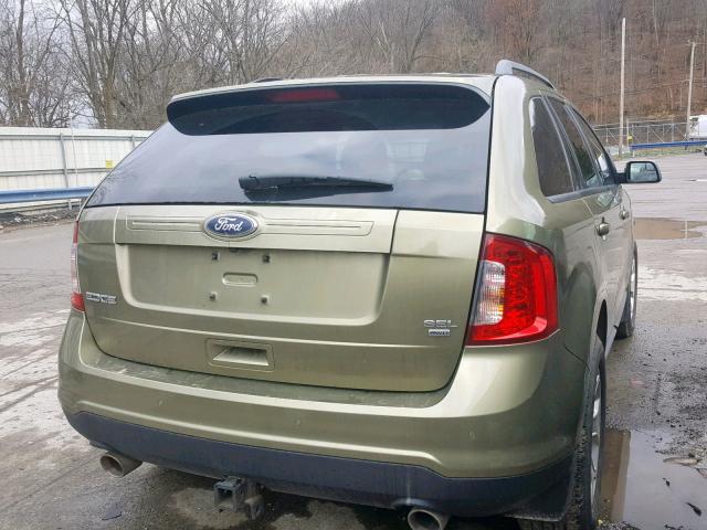 2FMDK4JC6DBE24195 - 2013 FORD EDGE SEL GREEN photo 4