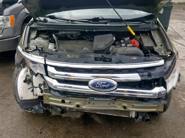 2FMDK4JC6DBE24195 - 2013 FORD EDGE SEL GREEN photo 7