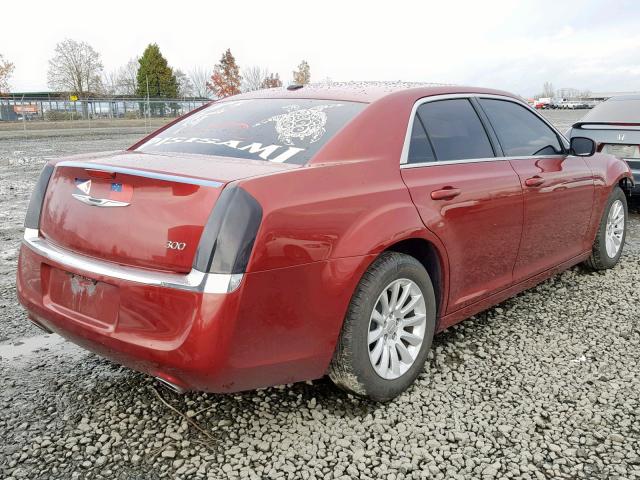 2C3CCAAG6EH203732 - 2014 CHRYSLER 300 RED photo 4