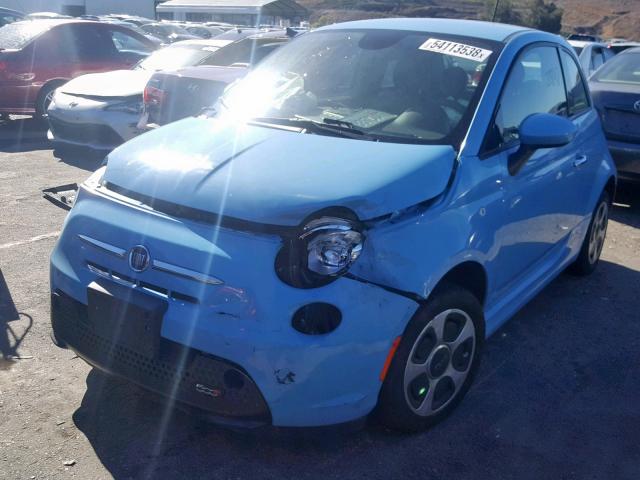 3C3CFFGE0FT623280 - 2015 FIAT 500 ELECTR BLUE photo 2