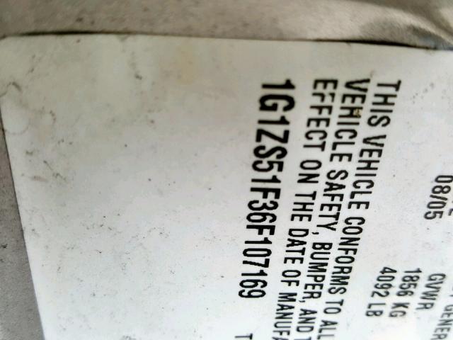 1G1ZS51F36F107169 - 2006 CHEVROLET MALIBU LS 银色 照片 10