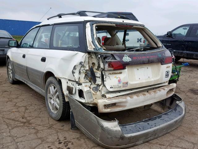 4S3BH675317656532 - 2001 SUBARU LEGACY OUT WHITE photo 3