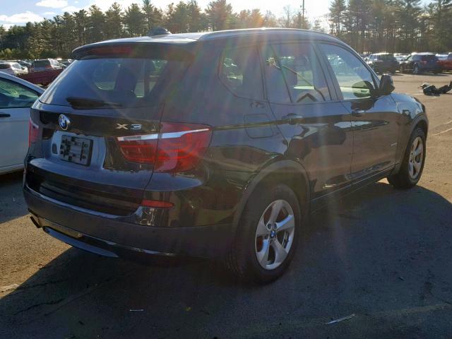 5UXWX5C58BL710581 - 2011 BMW X3 XDRIVE2 BLACK photo 4