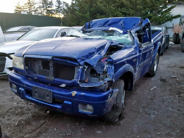 1FTYR10U14PB00283 - 2004 FORD RANGER BLUE photo 2