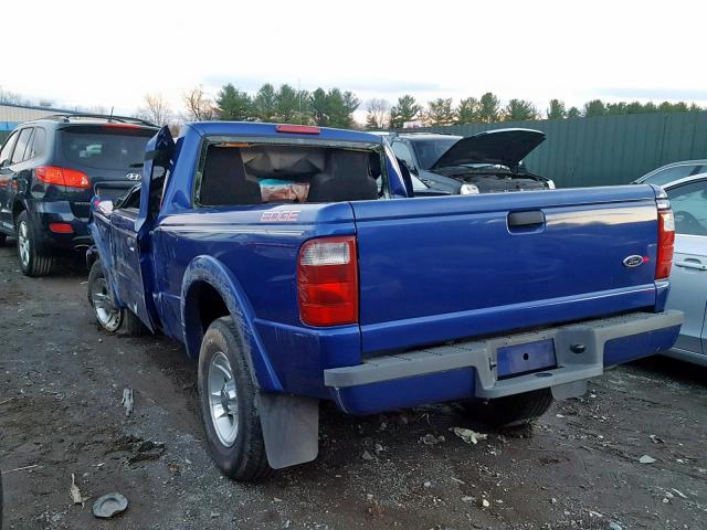 1FTYR10U14PB00283 - 2004 FORD RANGER BLUE photo 3