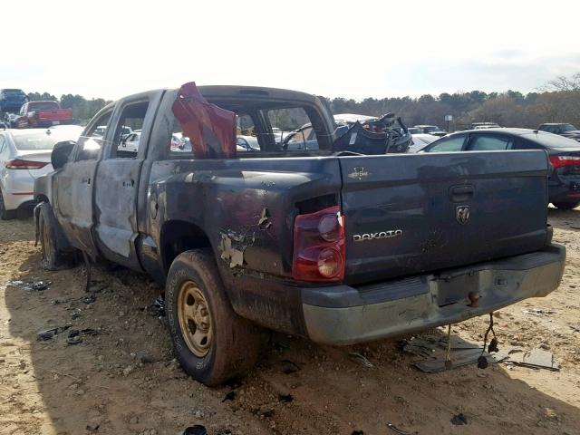 1D7HE28K77S117729 - 2007 DODGE DAKOTA QUA BURN photo 3