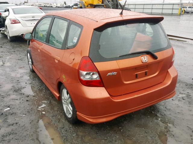 JHMGD386X7S037292 - 2007 HONDA FIT YELLOW photo 3