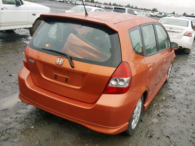 JHMGD386X7S037292 - 2007 HONDA FIT YELLOW photo 4