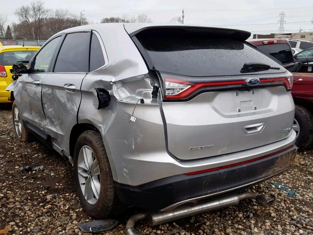 2FMPK4J98HBB52188 - 2017 FORD EDGE SEL SILVER photo 3