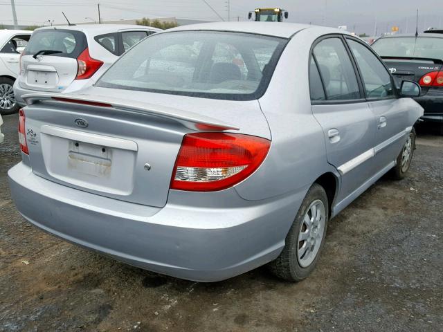 KNADC125556402332 - 2005 KIA RIO SILVER photo 4