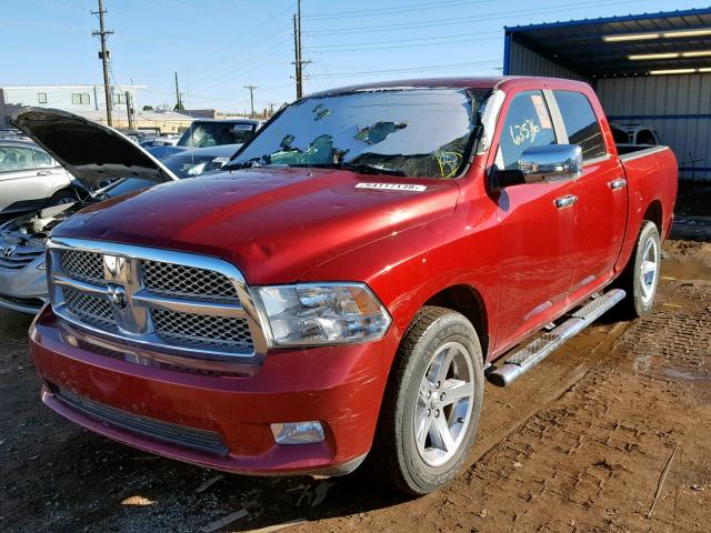 1C6RD7PT6CS348342 - 2012 DODGE RAM 1500 L BURGUNDY photo 2