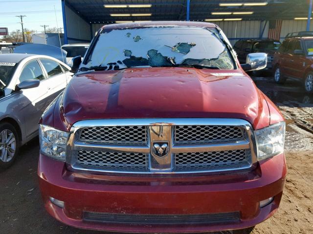 1C6RD7PT6CS348342 - 2012 DODGE RAM 1500 L BURGUNDY photo 9