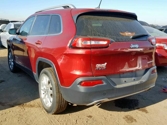 1C4PJMDS2EW243523 - 2014 JEEP CHEROKEE L RED photo 3