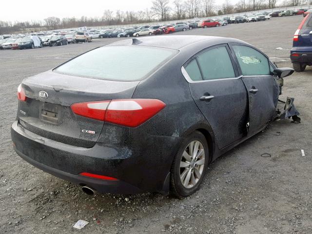 KNAFX4A83E5180311 - 2014 KIA FORTE EX BLACK photo 4