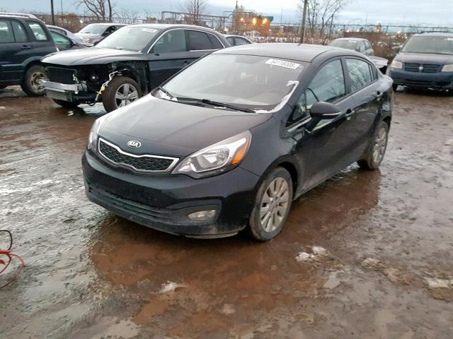 KNADN4A39E6416259 - 2014 KIA RIO EX BLACK photo 2