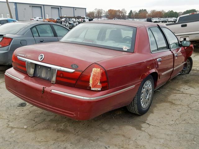 2MEFM74W23X654542 - 2003 MERCURY GRAND MARQ RED photo 4