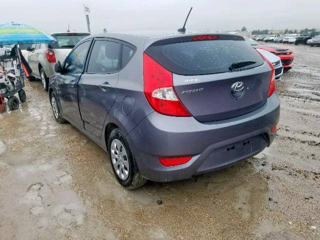 KMHCT5AEXFU228273 - 2015 HYUNDAI ACCENT GS GRAY photo 3