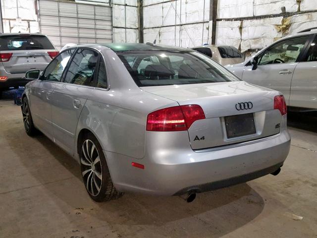 WAUDG68E95A447280 - 2005 AUDI A4 3.2 QUA SILVER photo 3