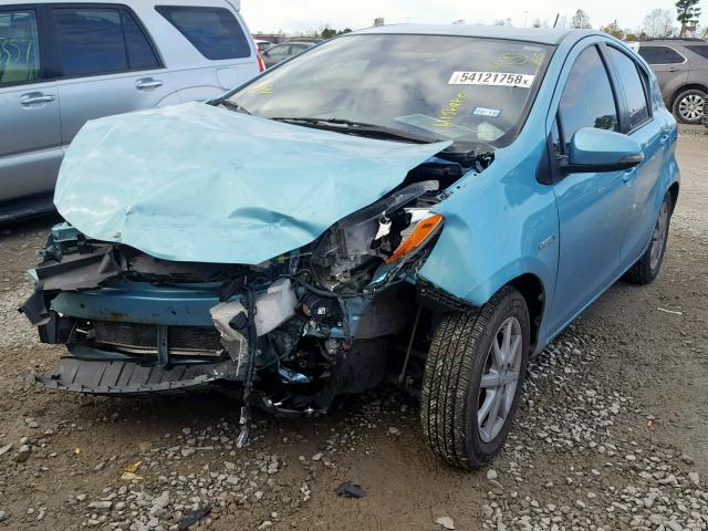 JTDKDTB31D1036821 - 2013 TOYOTA PRIUS C TURQUOISE photo 2