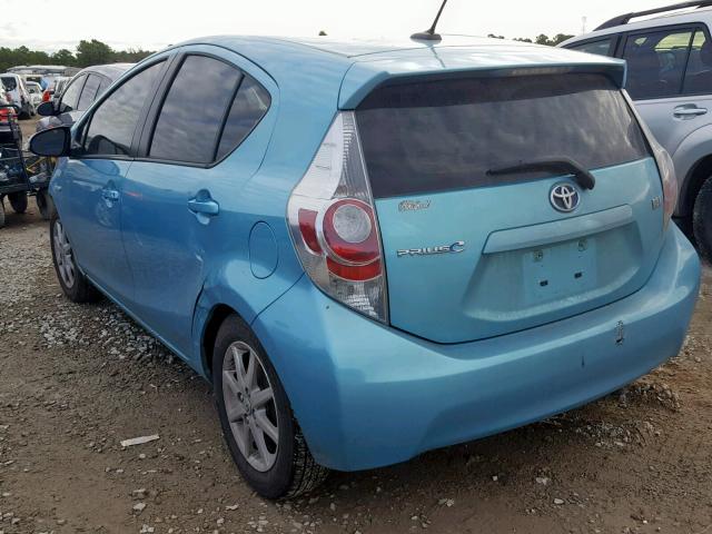 JTDKDTB31D1036821 - 2013 TOYOTA PRIUS C TURQUOISE photo 3