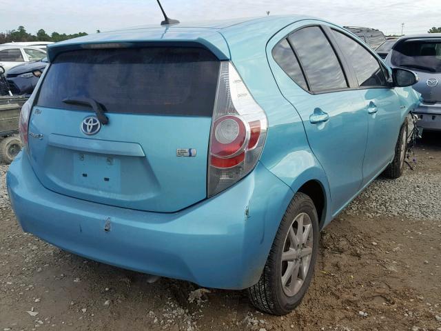 JTDKDTB31D1036821 - 2013 TOYOTA PRIUS C TURQUOISE photo 4