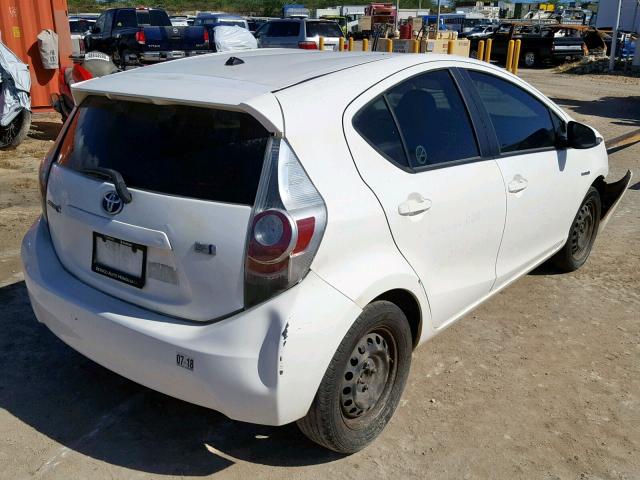 JTDKDTB34D1054584 - 2013 TOYOTA PRIUS C WHITE photo 4