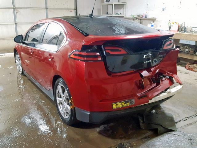 1G1RH6E4XCU122918 - 2012 CHEVROLET VOLT RED photo 3